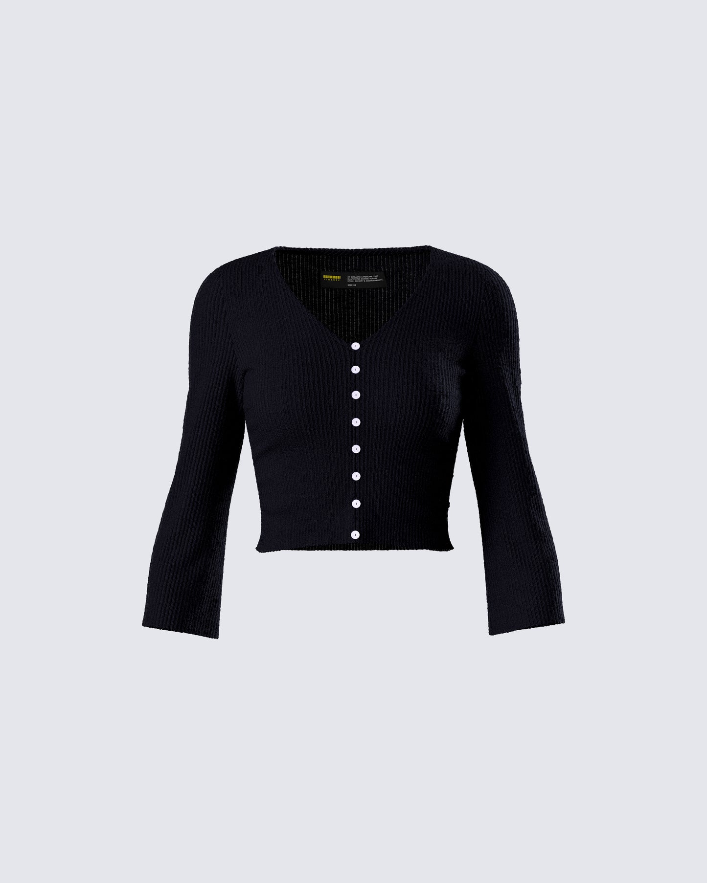 Kimmy Black Ribbed Cardigan Top