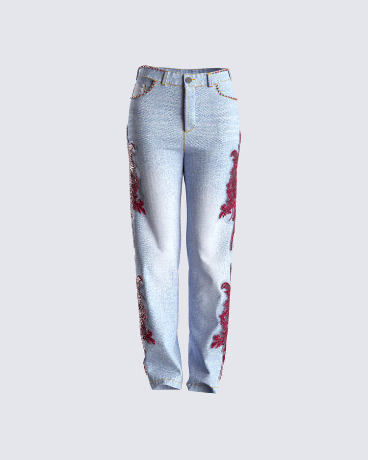 Marek Embellished Blue Jeans