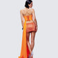 Bellamy Orange Asymmetric Top - close up detail