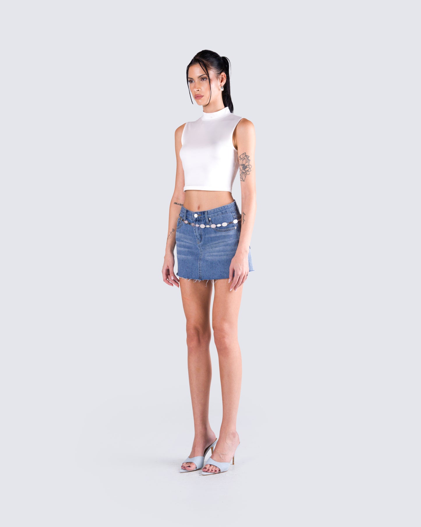 Inaya White Jersey Tank Top