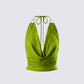 Didi Green Cowl Neck Halter Top