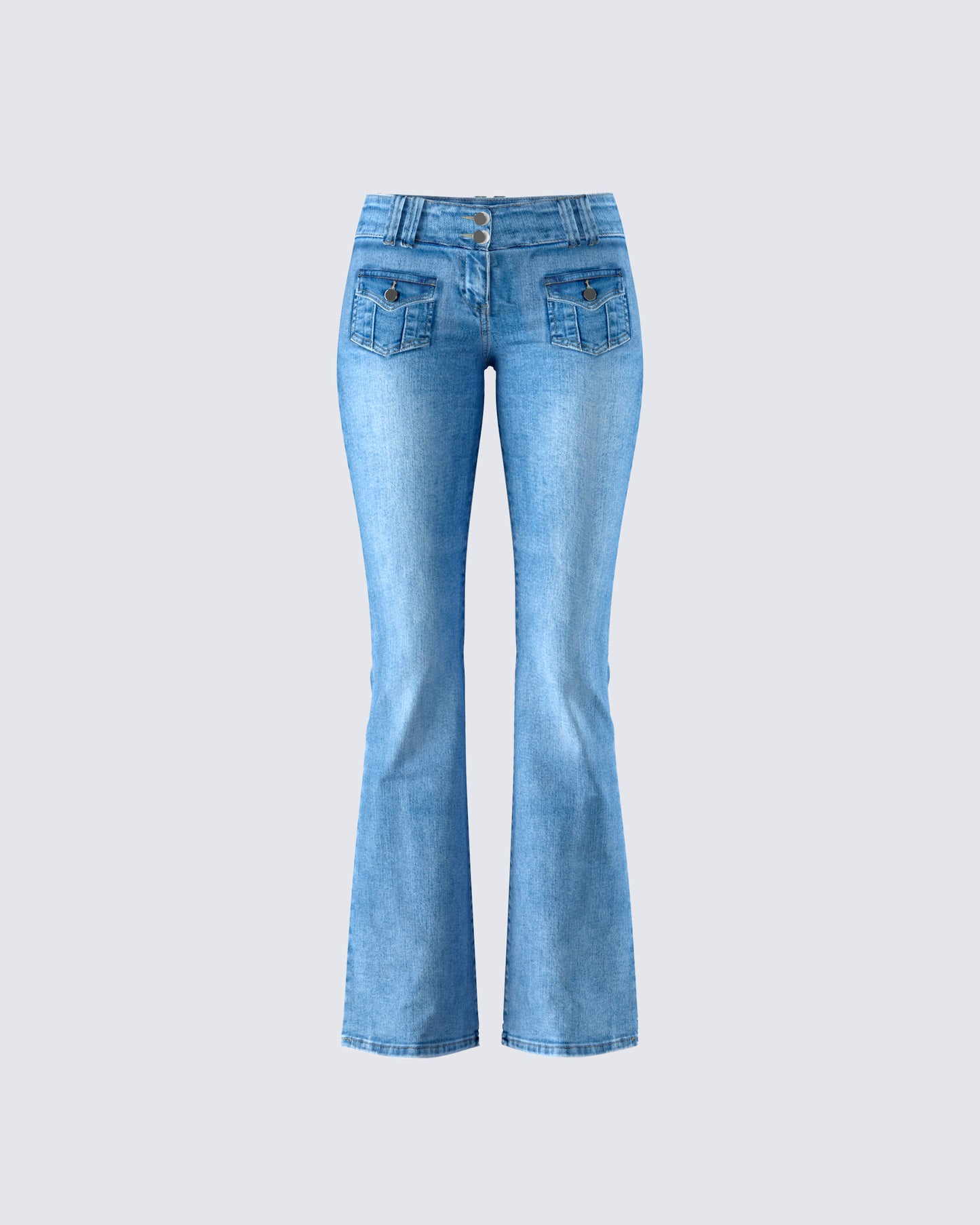 Bri Blue Denim Patch Pocket Jean