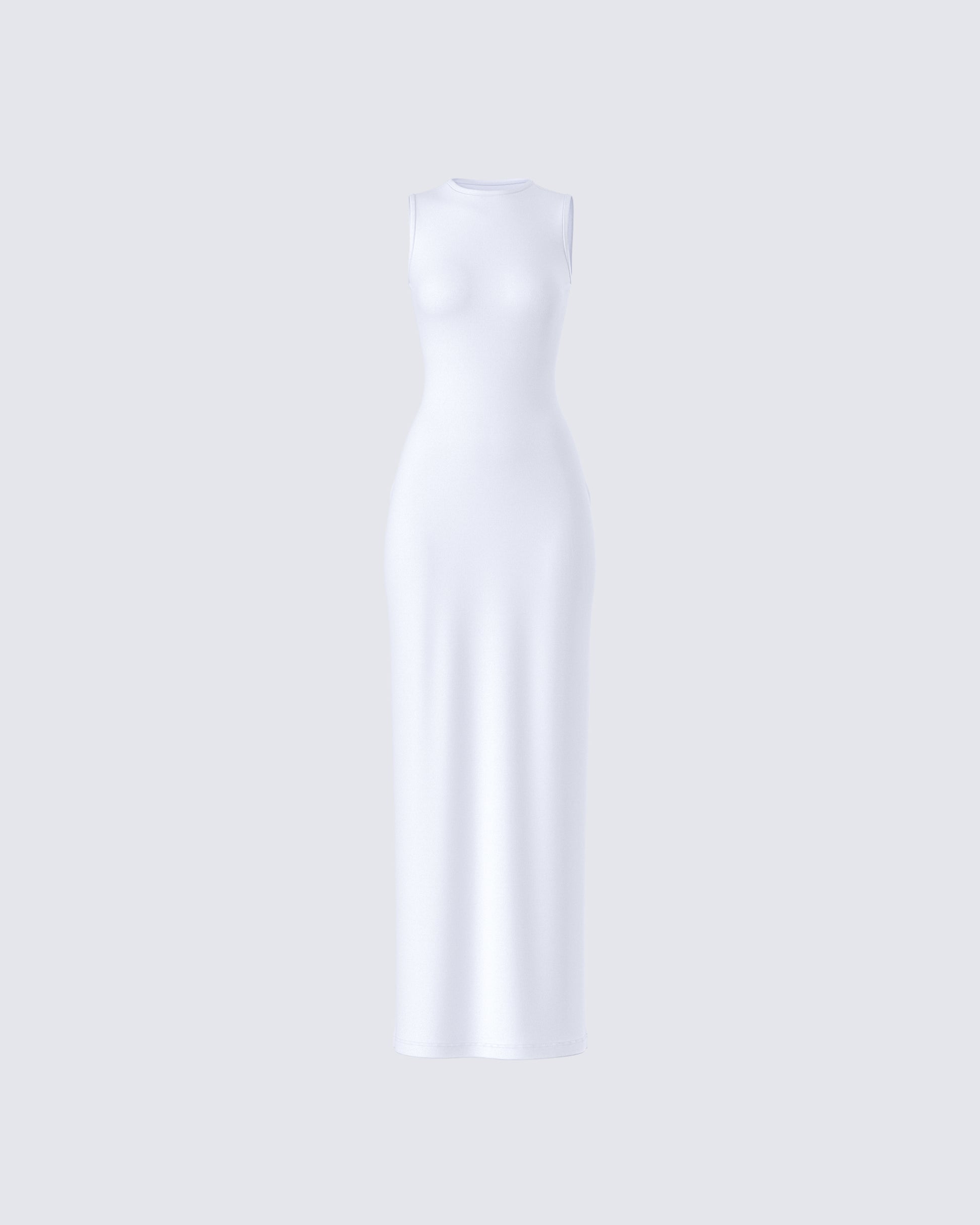 White Maxi Dress - Sleeveless Bodycon Summer FINESSE White Maxi Dress - Sleeveless Bodycon Summer FINESSE