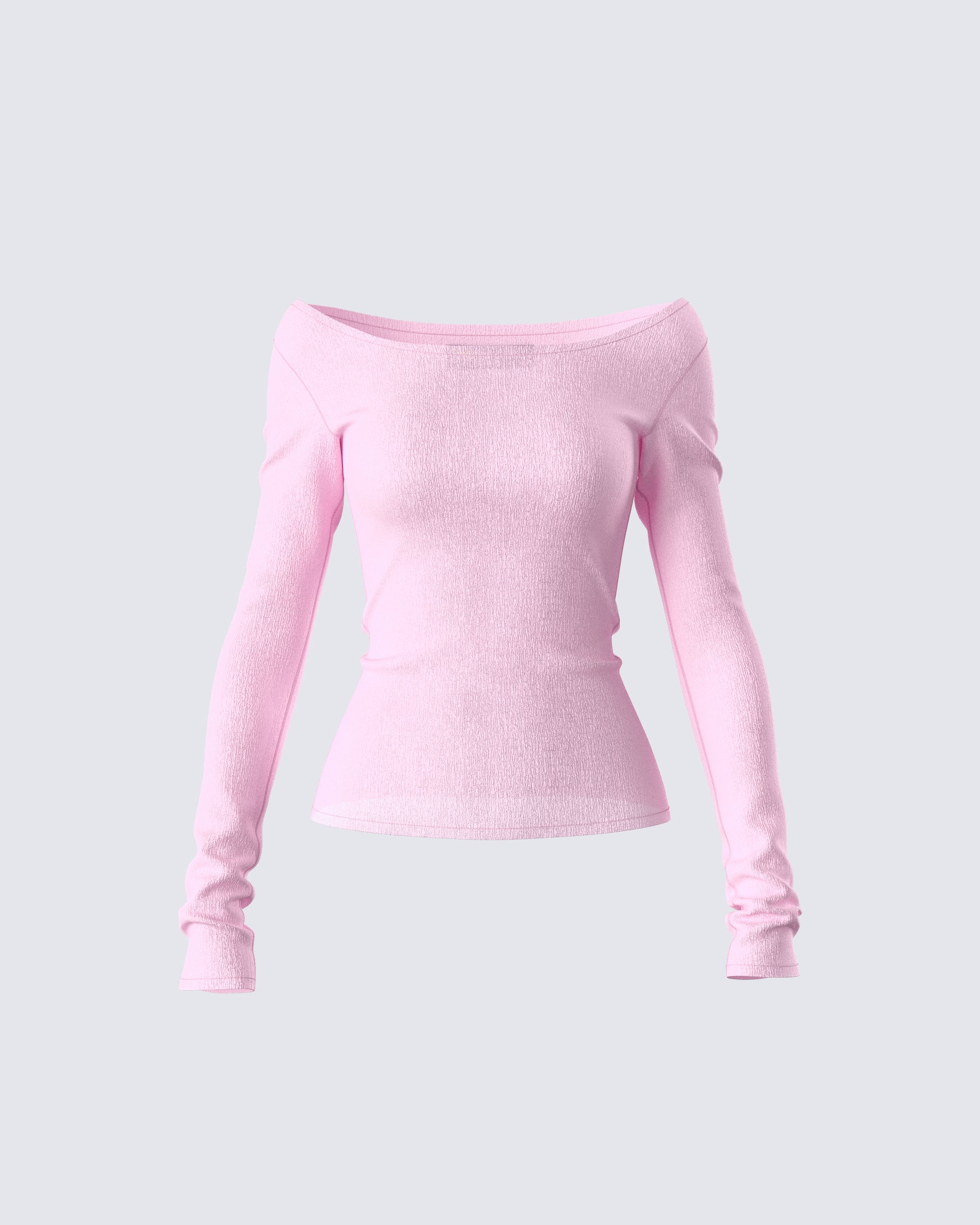 Pink off the shoulder long sleeve top sale