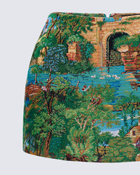 Viola Tapestry A-Line Mini Skirt
