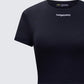 Swara Black Slogan Baby Tee