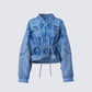 Yui Blue Denim Oversized Cropped Jacket