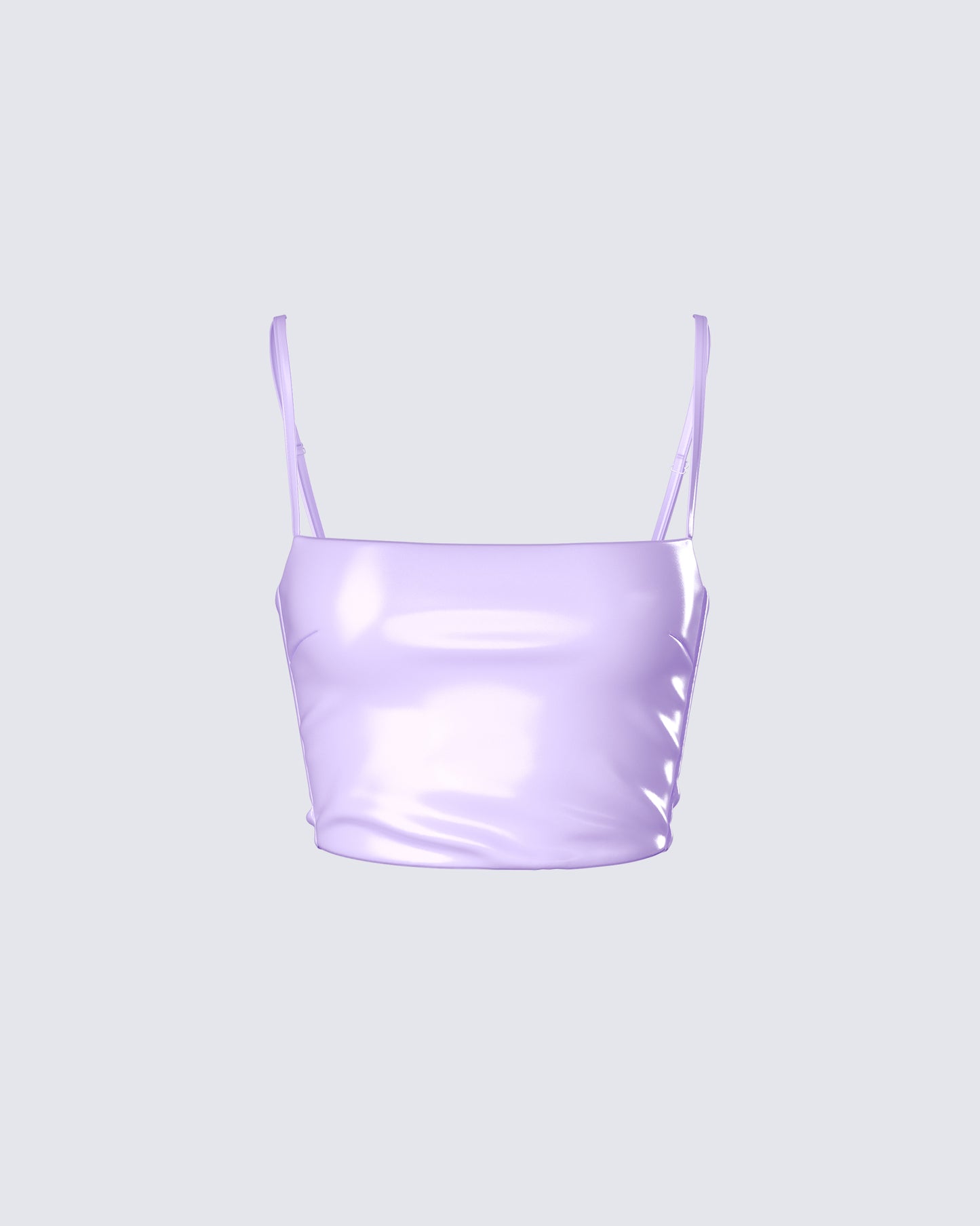 Odalis Lilac Vegan Leather Crop Top