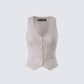 Jaelyn Beige Pinstripe Vest