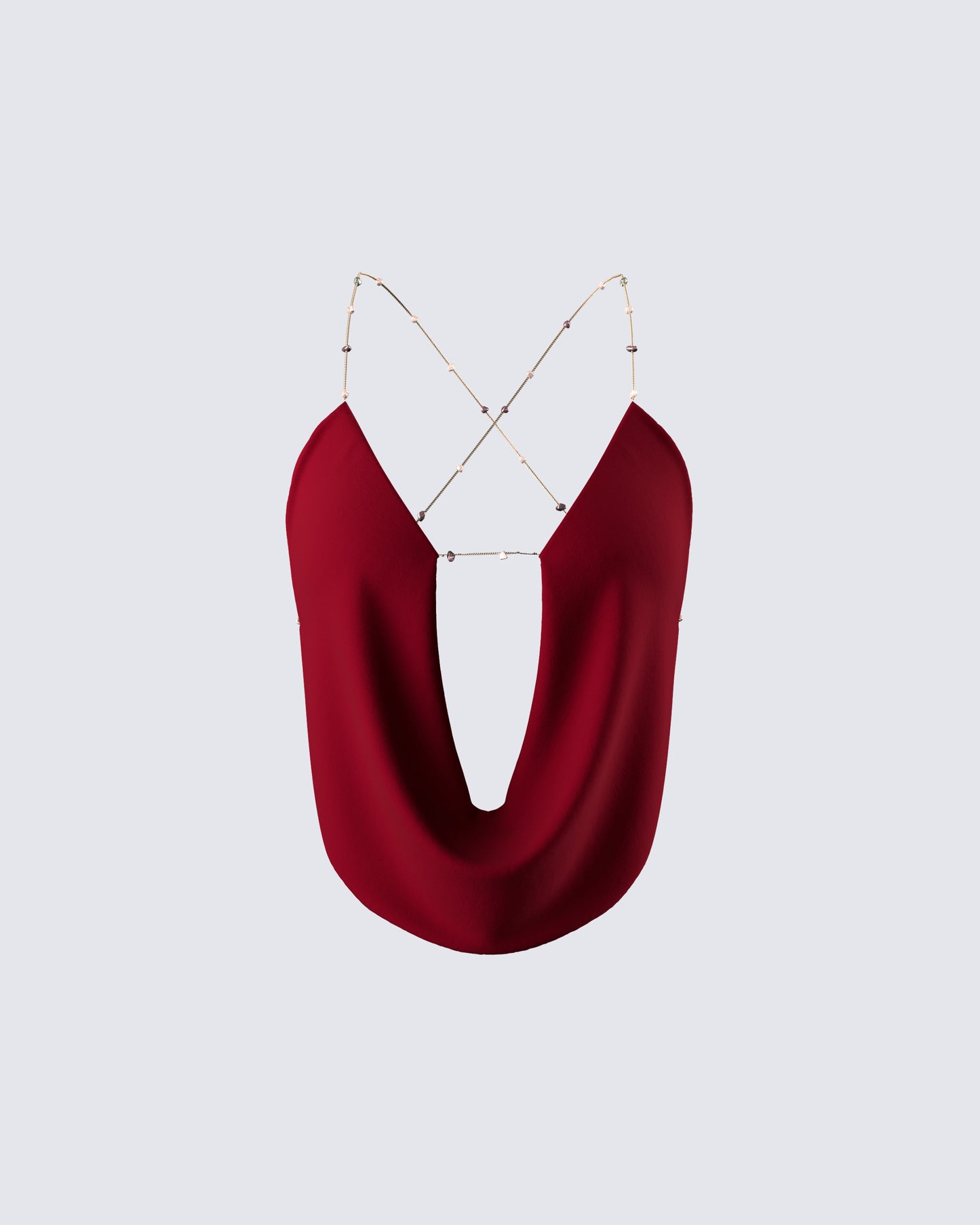 Ginger Burgundy Backless Cowl Top