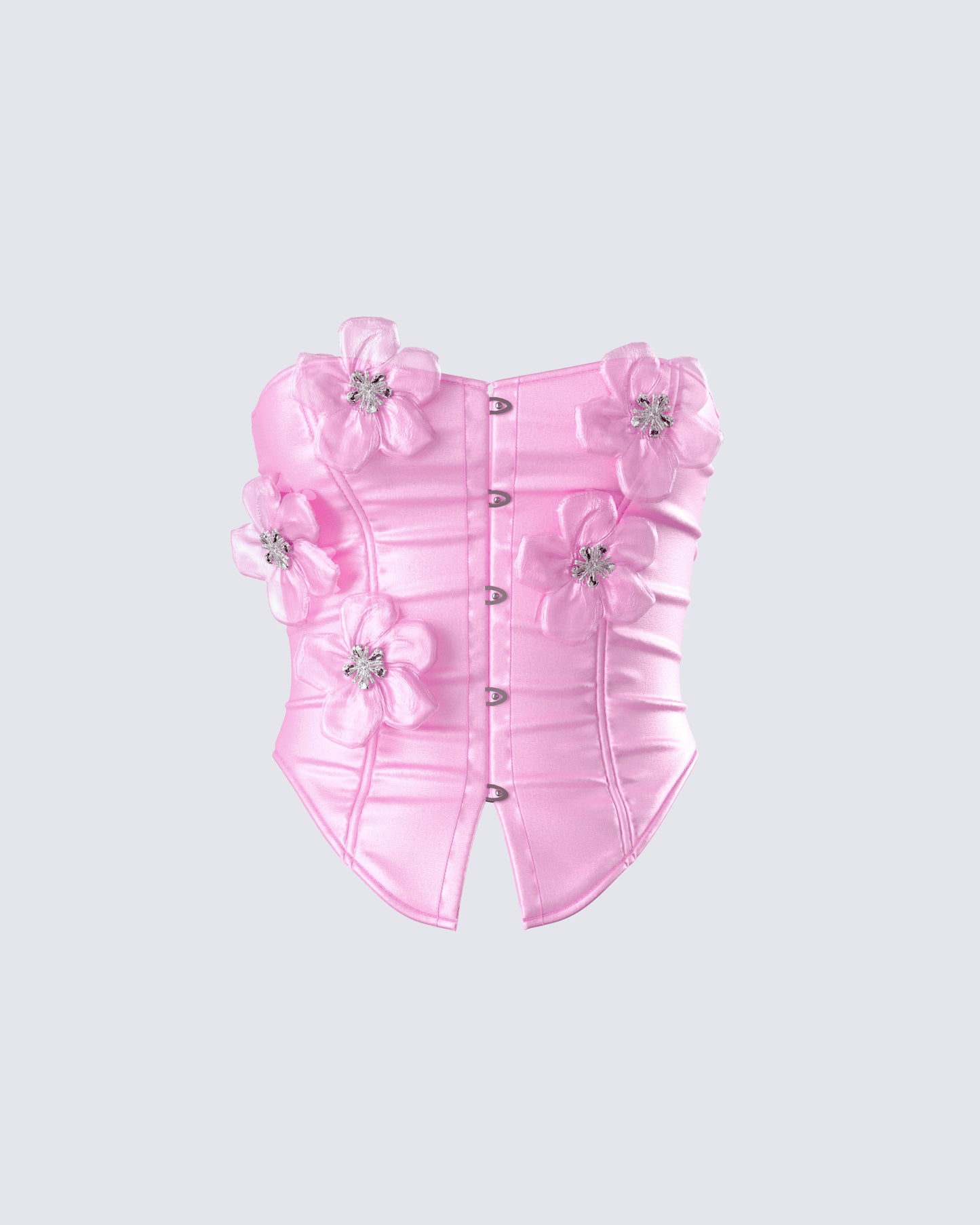 Rivi Pink Flower Corset Top