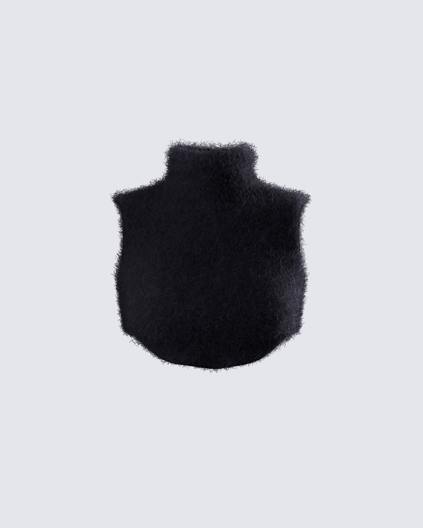 Ara Black Fuzzy Turtleneck Crop Top