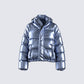 Azalea Blue Metallic Puffer Jacket
