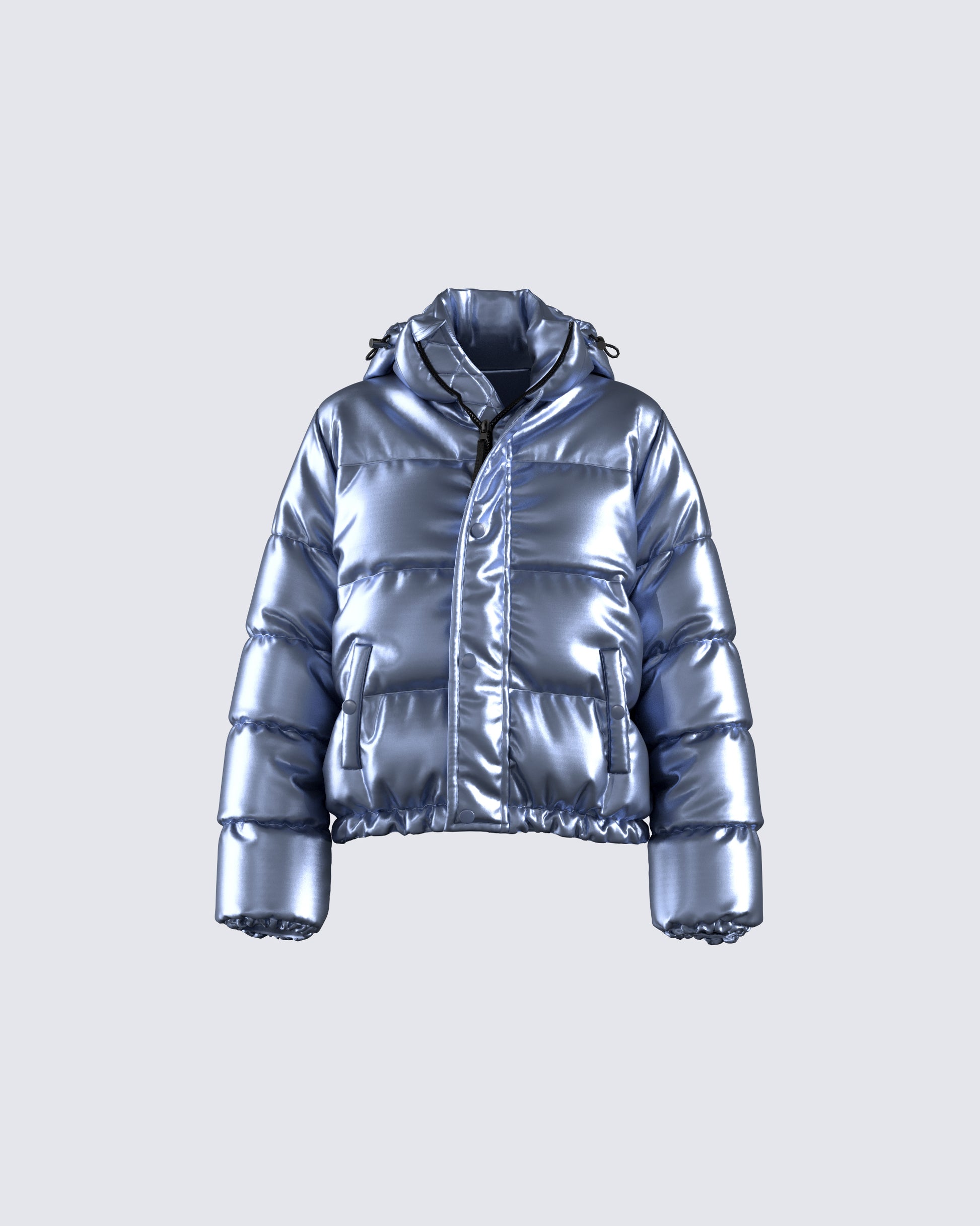 Azalea Blue Metallic Puffer Jacket – FINESSE