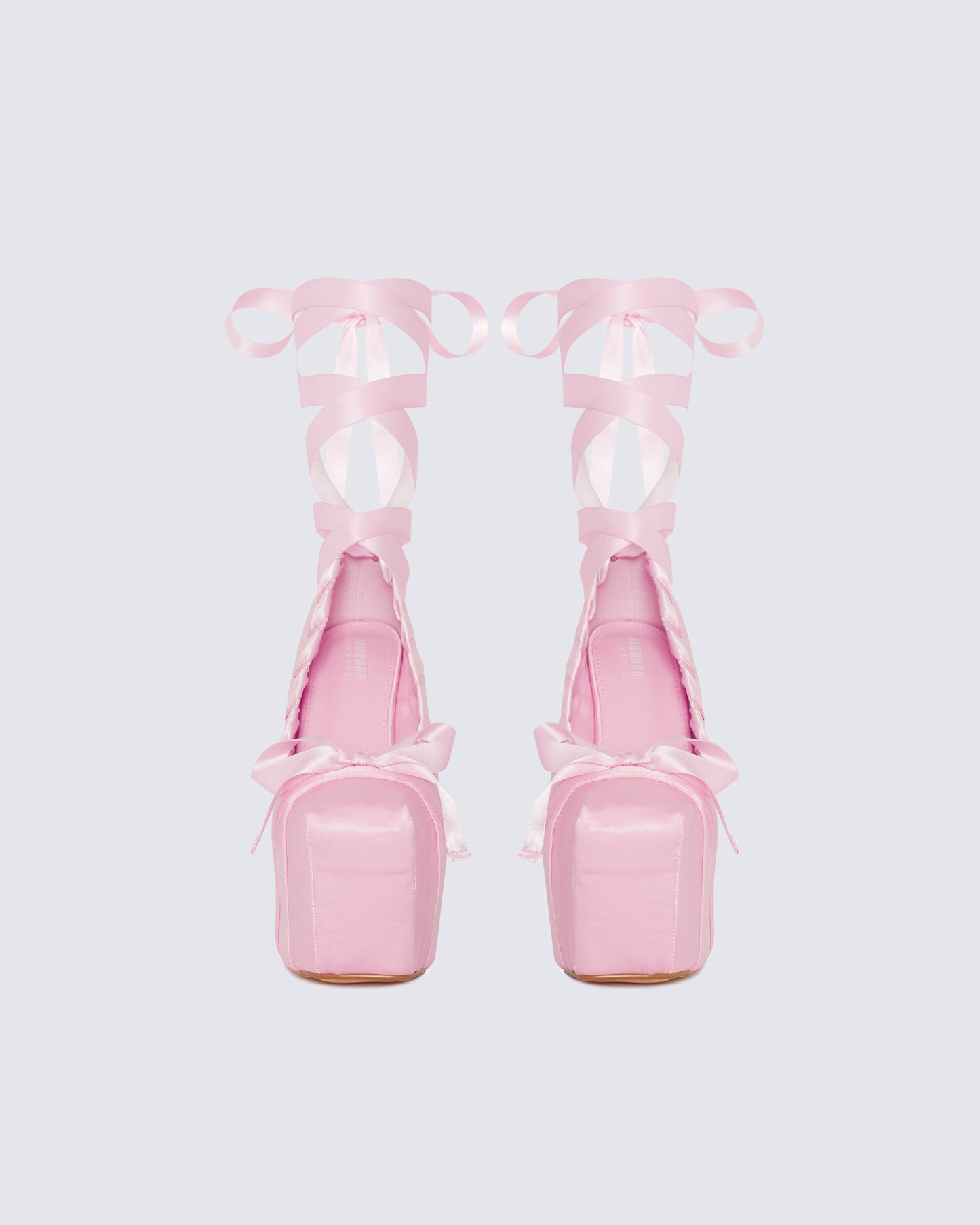 Porsha Pink Satin Platform Heel