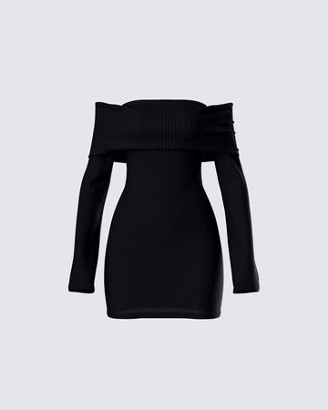 Abeni Black Sweater Mini Dress