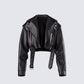 Robyn Vintage Black Cropped Moto Jacket