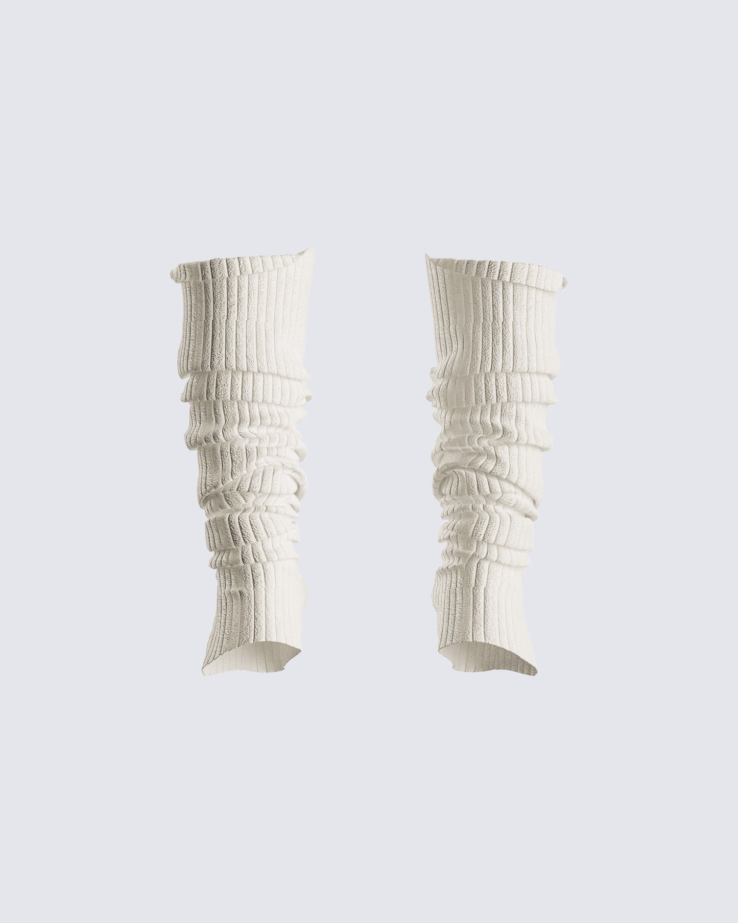 Pollie White Ribbed Leg Warmer – FINESSE