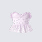 Keilani Pink Hand Beaded Rhinestone Top