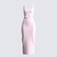 Rai Pink Rib Knit Midi Dress