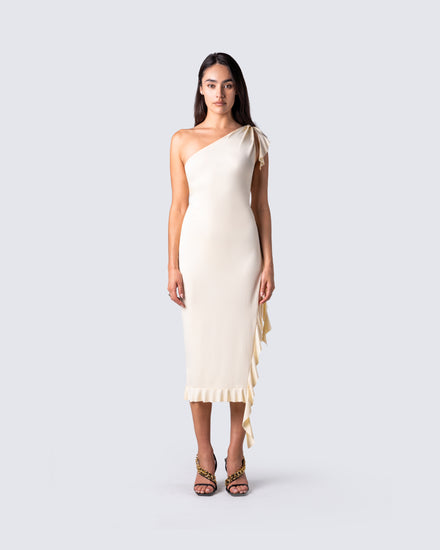 Errico Yellow One Shoulder Dress