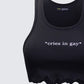 Emery Black Graphic Cut Off Tank