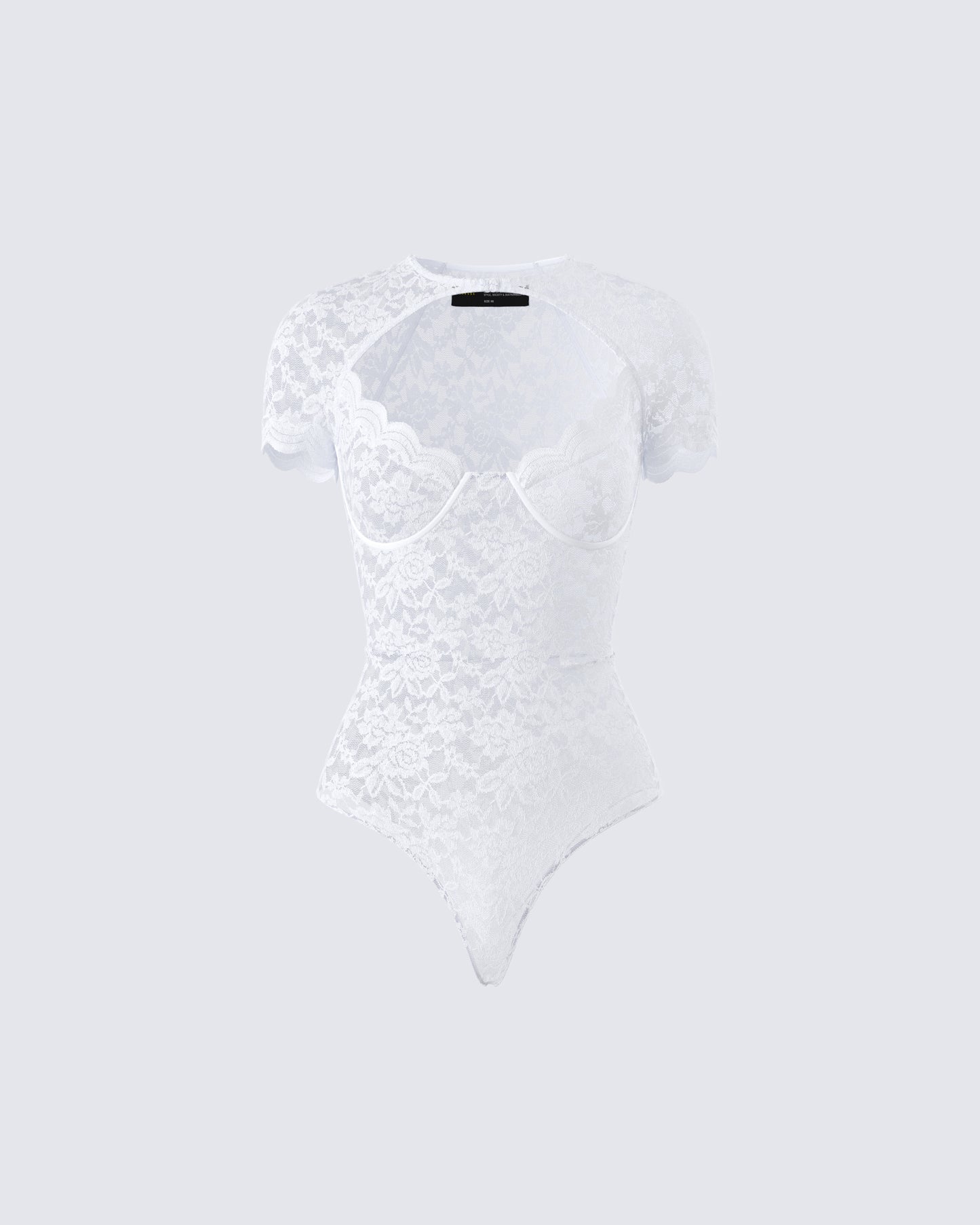 Romona White Lace Cut Out Bodysuit