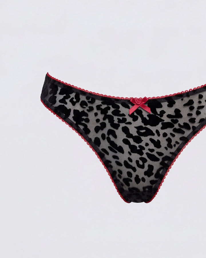 Felicity Black Animal Flocked Panty