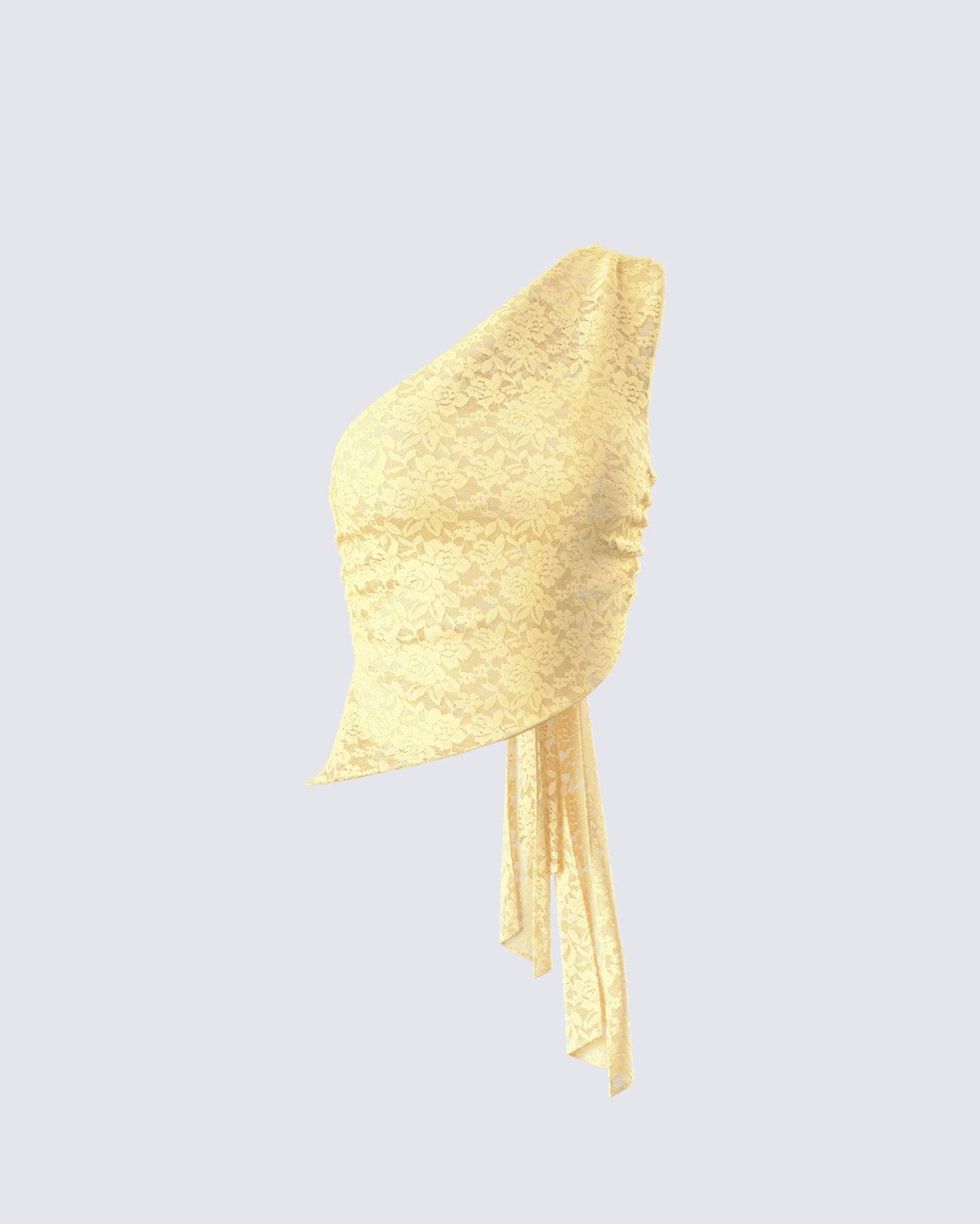 Rasima Yellow Lace Asymmetrical Top