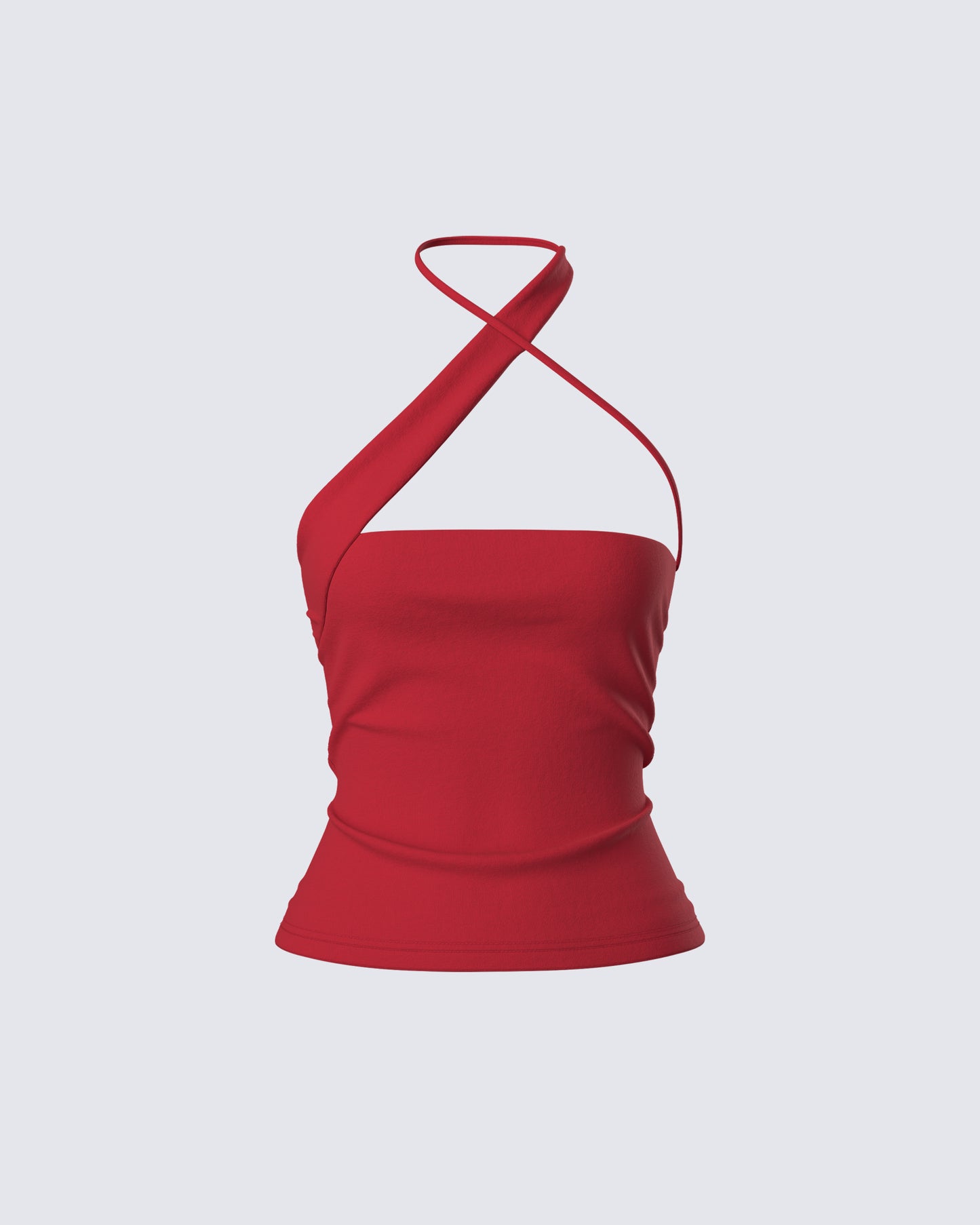 Idalia Red Asymmetrical Halter Top