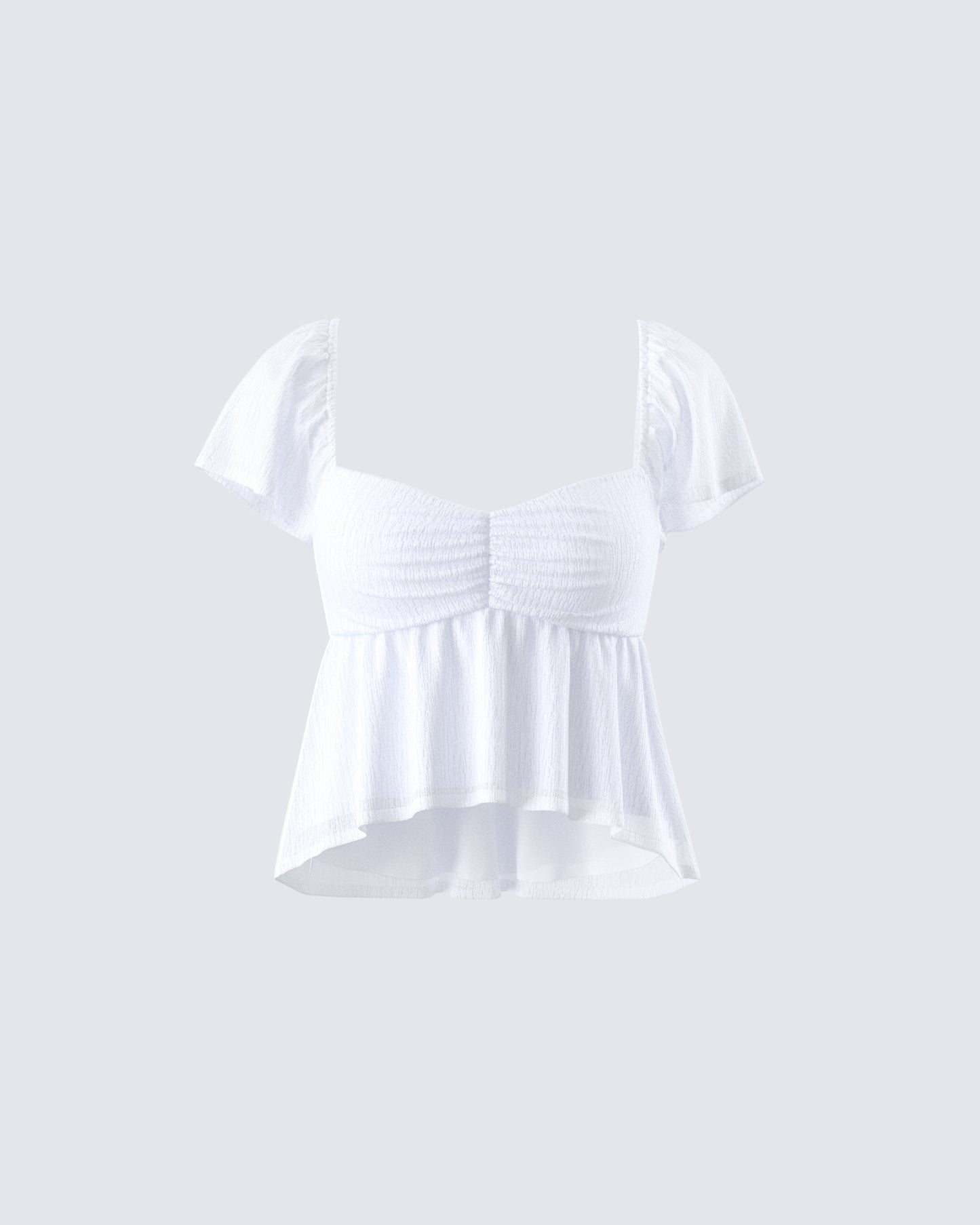 Emersyn White Babydoll Top