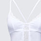 Delphina White Lace Mix Cami Top