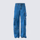 Agnetha Blue Denim Cargo Pant