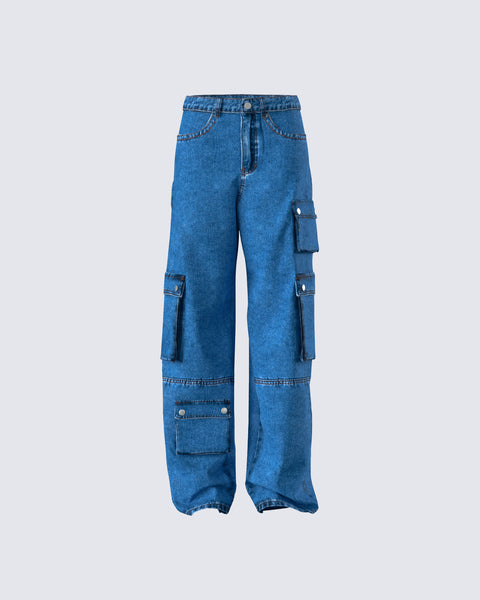 デニム・ジーパン ASCLO Naname Pocket Banding Denim Pants (2color) BAGGY DENIM PANT in CLASSIC INDIGO – Elwood Clothing