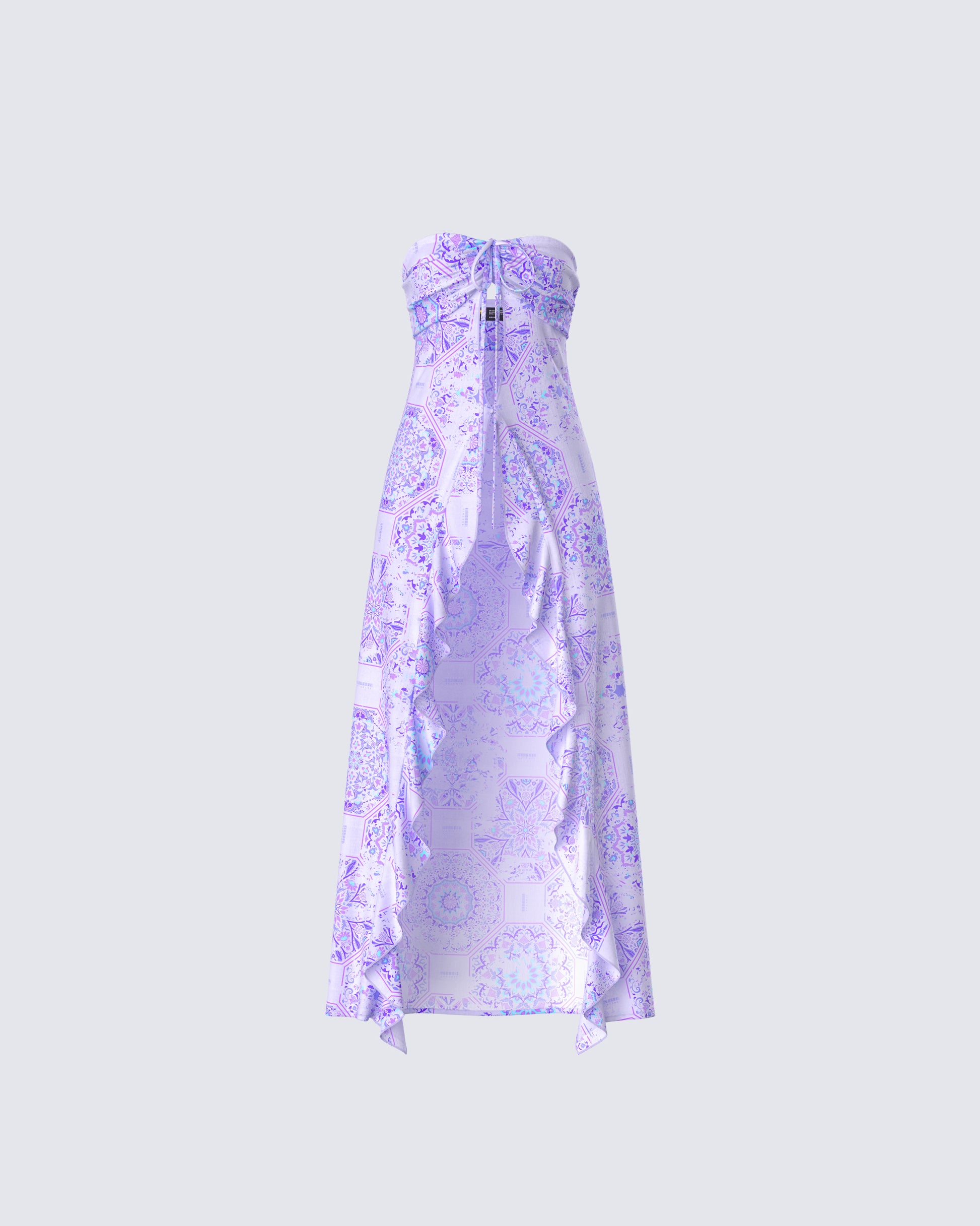 Lavender Halter Midi Dress Floral Print Summer Top FINESSE Lavender Halter Midi Dress Floral Print Summer Top FINESSE