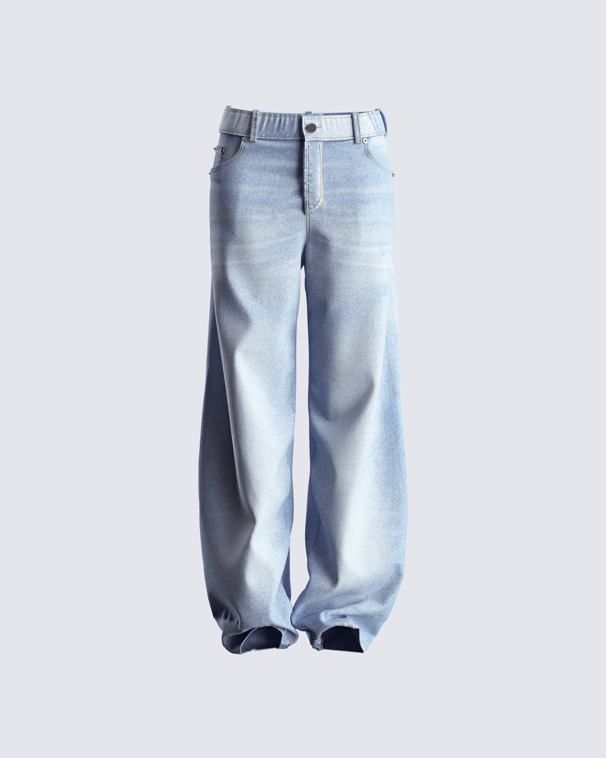 Samia Blue Denim Wide Leg Jeans