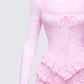 Oceane Pink Ruffle Edge Romper