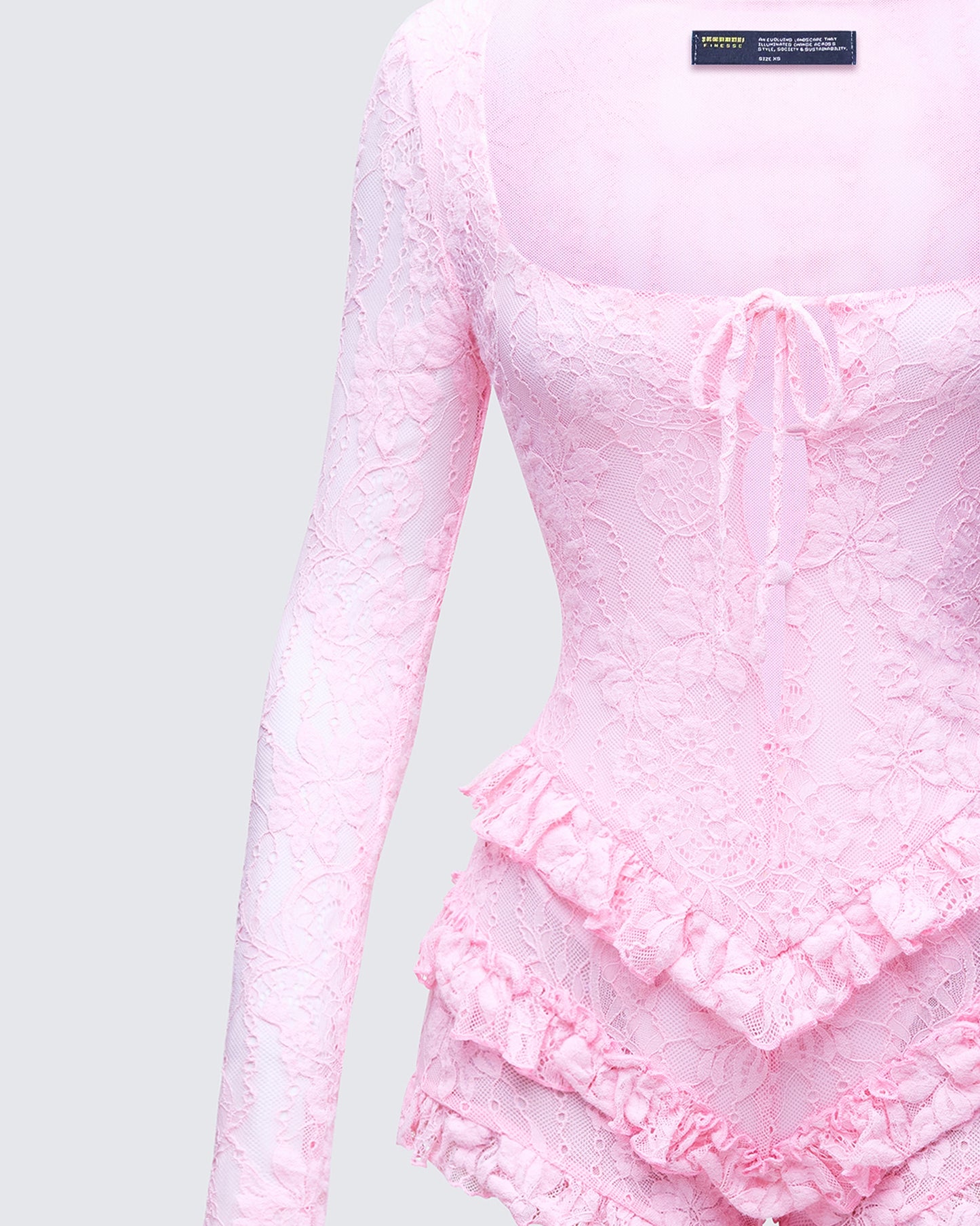 Oceane Pink Ruffle Edge Romper