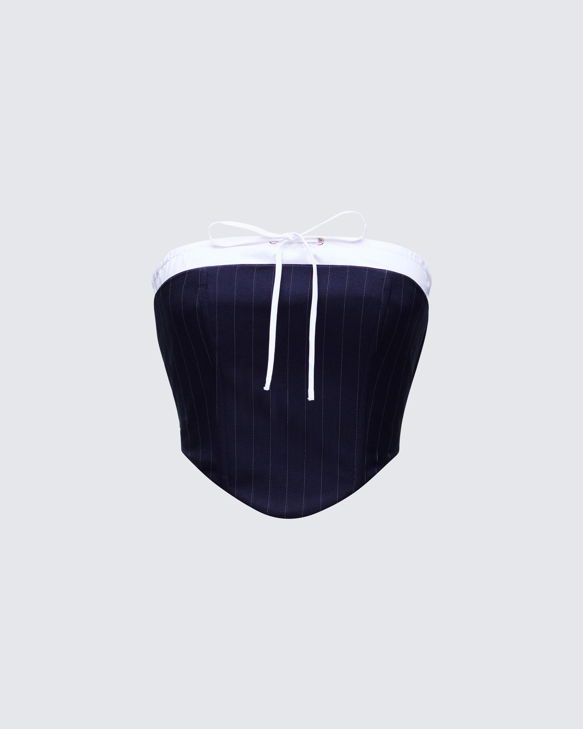 Piper Navy Pinstripe Corset Top product front