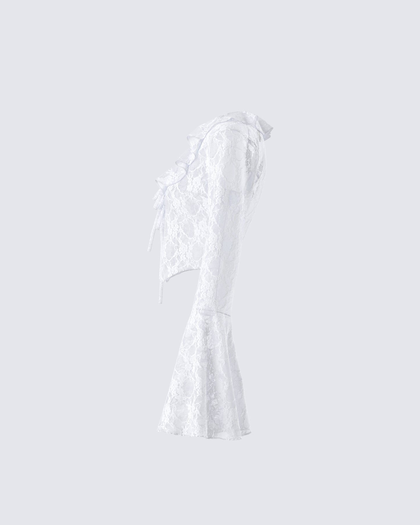 Juliet White Lace Ruffle Top