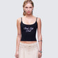 Atara Black Slogan Cami Top model front