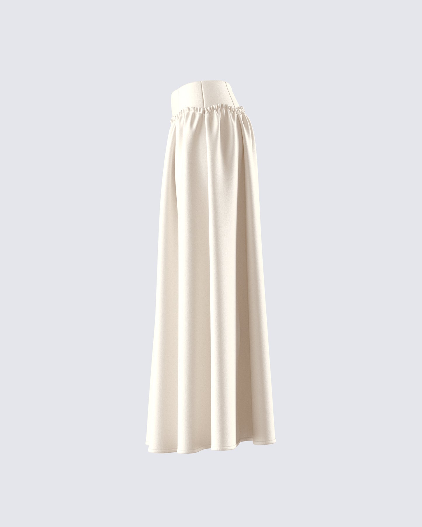 Orla Cream Ruched Maxi Skirt