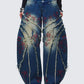 Dawn Blue Denim Floral Painted Jean model front