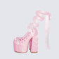 Porsha Pink Satin Platform Heel