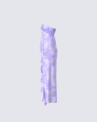 Sela Lavender Printed Midi Top