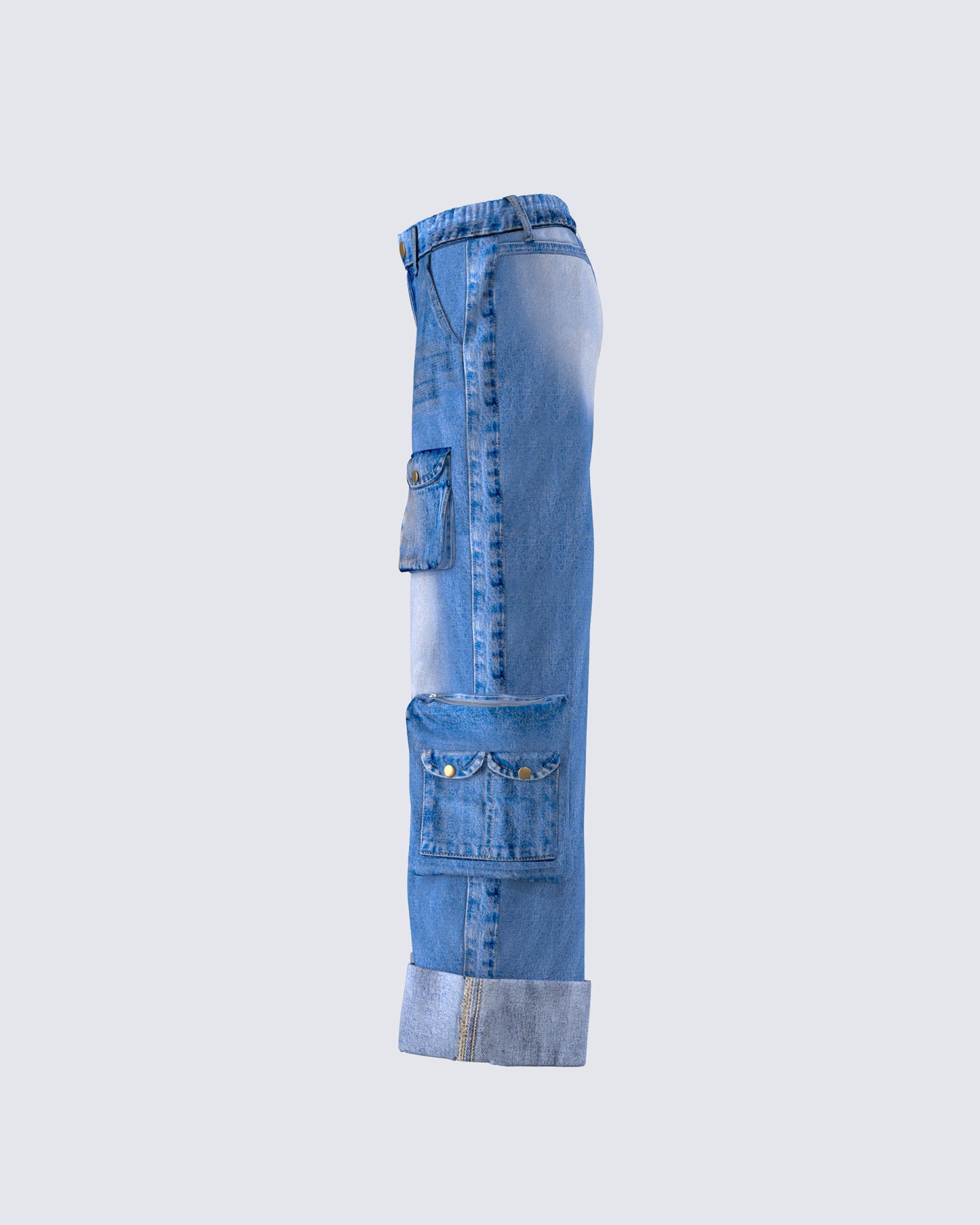 Karen Blue Denim Cargo Pant