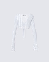 Ursuline White Lace Flare Sleeved Bolero