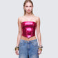 Astraia Pink Sequin Bandeau Top model front