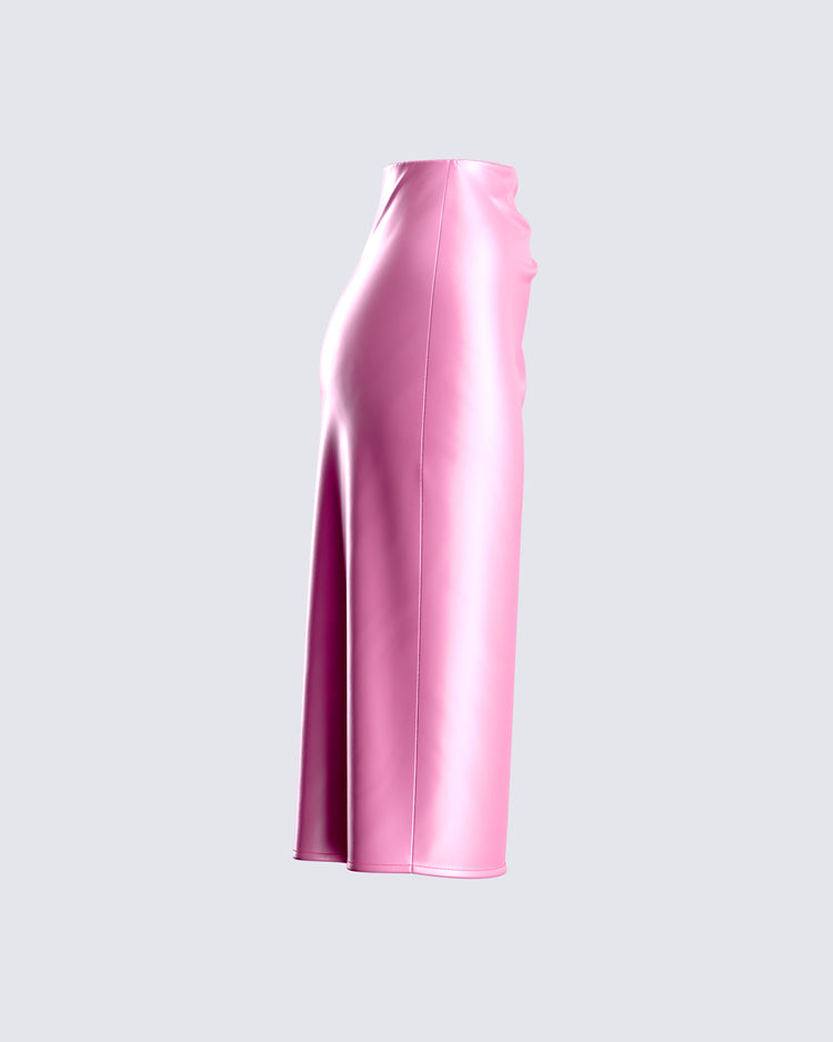 Nikita Pink Satin Midi Skirt