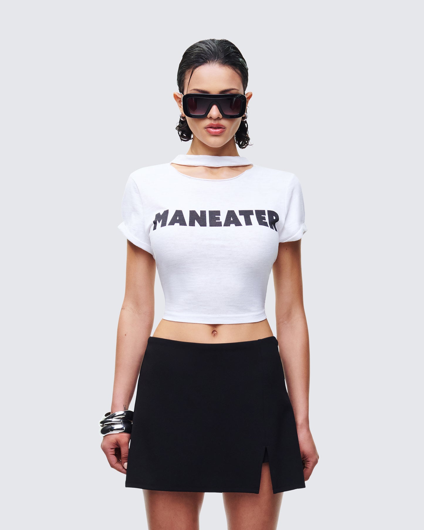 Monte White Jersey Graphic Top